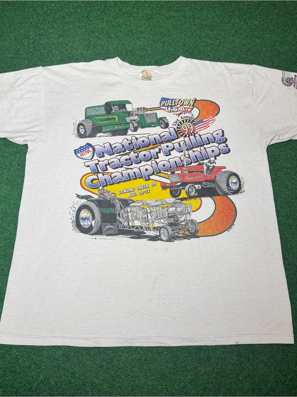 Vintage 90s Tractor Pull Championship T-shirt, Bowling Green Ohio White Trash XL